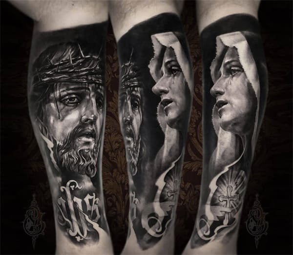 Virgem maria jesus tattoo2