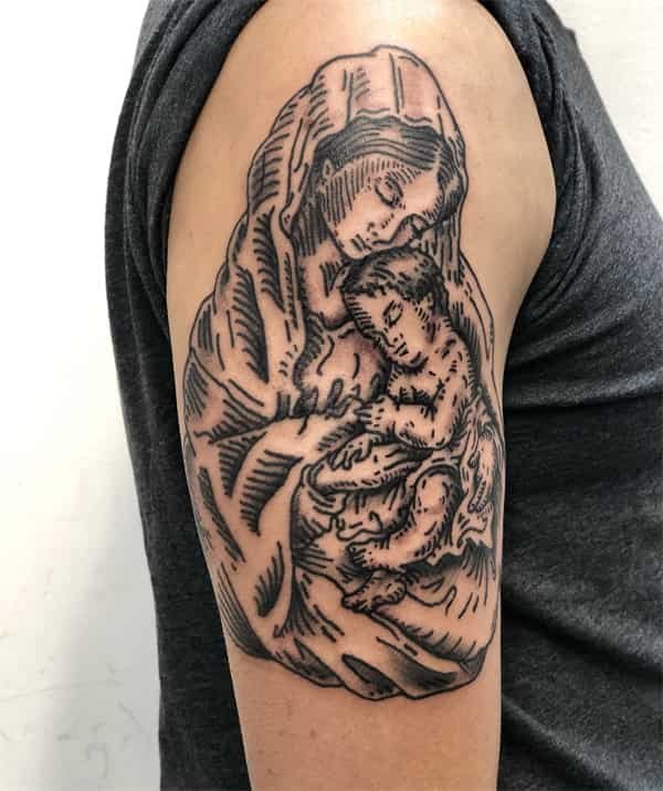 Tatuagem da virgem maria jesus3