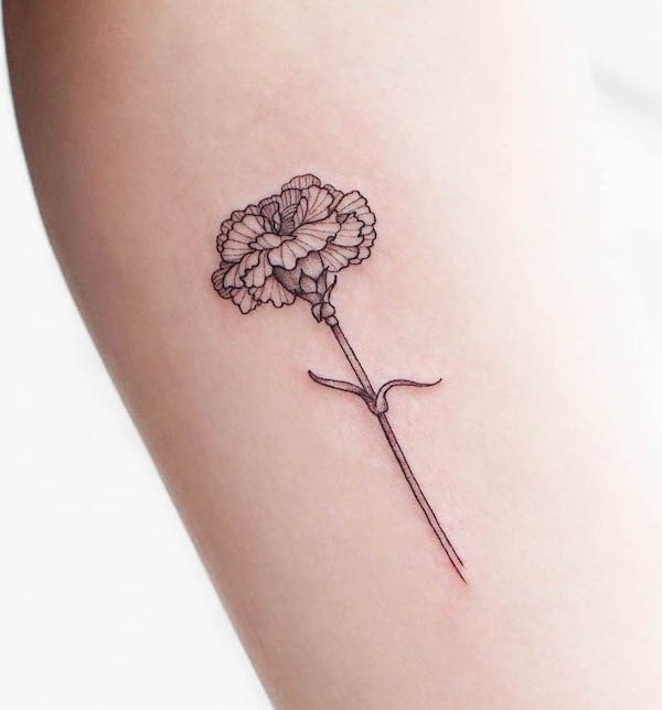 Tatuaggio semplice con garofano